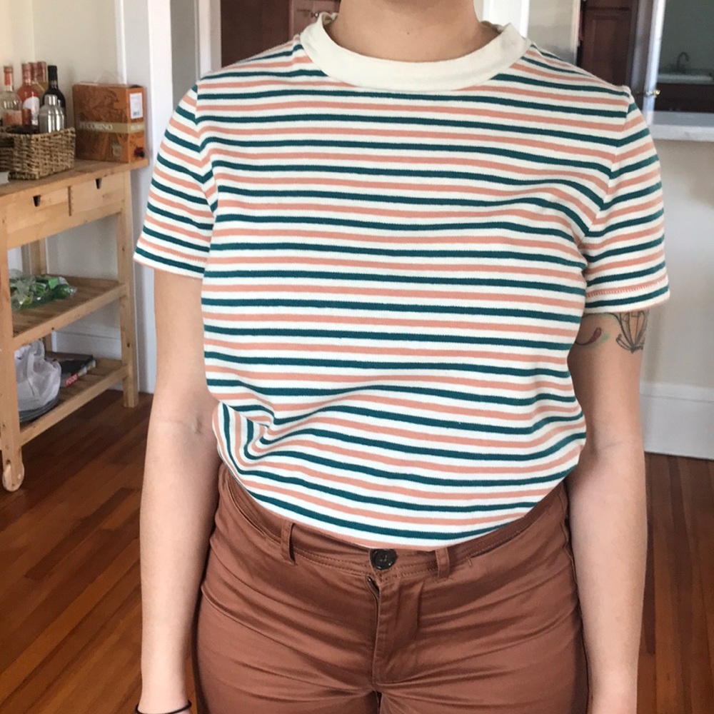 Madewell High Neck Striped Shirt